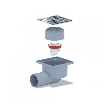 50 трап с гориз. спуском, с реш 100х100 нерж, СУХОЙ АНИ пласт TQ5102