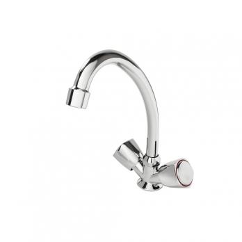 Смеситель для кухни 1/2 кер F4009 FRAP ПЕНТА (выс.пов.излив, п/шпильку, хром, силумин)