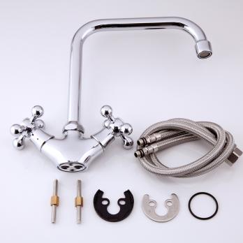 Смеситель для кухни 1/2 кер F4019 FRAP (выс.пов.излив, п/шпильку, хром, силумин)