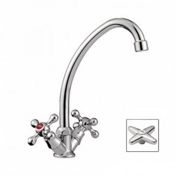 Смеситель для кухни 1/2 кер L4020 Ledeme КРЕСТ, силумин