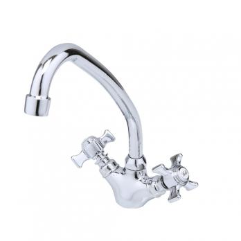 Смеситель для кухни 1/2 кер F4124 FRAP (выс.пов.излив, п/гайку, хром, силумин)