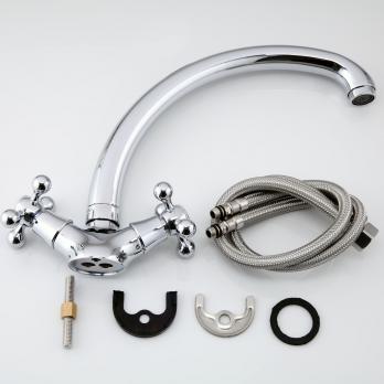 Смеситель для кухни 1/2 кер F4219 FRAP (выс.пов.излив, п/шпильку, хром, силумин)