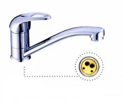 Смеситель для кухни 35к L4515 Ledeme с отв кор излив, латунь