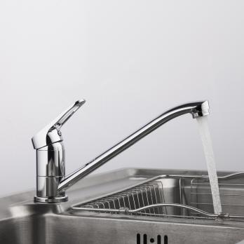 Смеситель для кухни 35к F4913 FRAP (плоский пов. излив, п/гайку, хром, латунь)