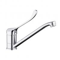 Смеситель для кухни 40к F4954 FRAP МЕДИЦИНСКИЙ (плоск.длин.пов. излив, п/гайку, хром, латунь)