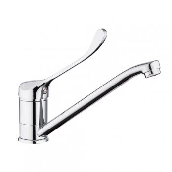 Смеситель для кухни 40к F4954 FRAP МЕДИЦИНСКИЙ (плоск.длин.пов. излив, п/гайку, хром, латунь)