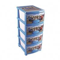 Комод ДЕКОР 4 ярус Мотокросс голубой В95*Ш38*Г47