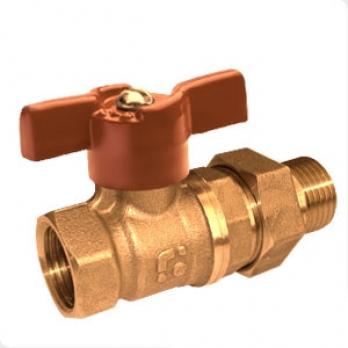 Кран шаровой со сгоном 3/4'' бабочка 11Б27п1 БАЗ Standart PN40