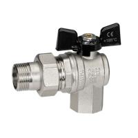 Кран шаровой со сгоном угловой 3/4'' бабочка BUGATTI серия OREGON 594 (Италия)