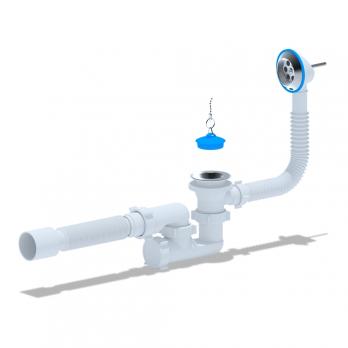 Обвязка на ванну 1 1/2*40*50 с вып. и переливом регулируемая с гофрой Ani Е255 АНИ пласт