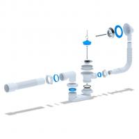 Обвязка на ванну 1 1/2*40*50 с вып.и переливом плоский с гофрой Ani Е055 АНИ пласт