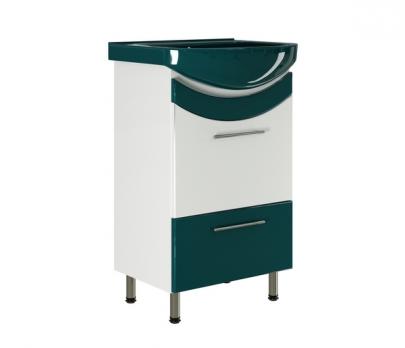 Тумба д/ванной "РАДУГА-52" зеленая под раковину Альфана-52 (ОК)