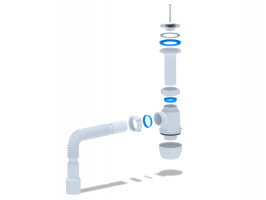 Сифон 1 1/2*40 Ani Грот с гофрой 40*40х50 А0515 АНИ пласт