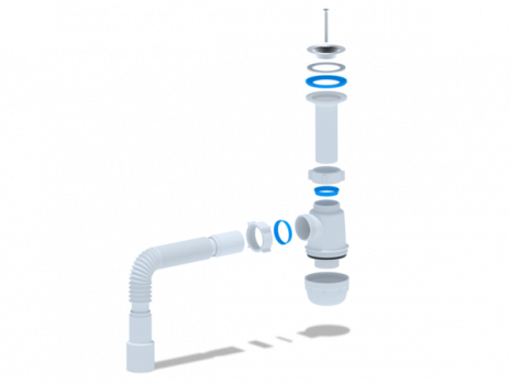 Сифон 1 1/2*40 Ani Грот с гофрой 40*40х50 А0515 АНИ пласт