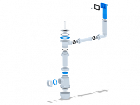 Сифон 1 1/2*40 Ani Грот с жестким переливом А0140 АНИ пласт (винт 60мм)