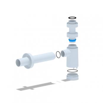 Сифон 1 1/4*40 Ani без выпуска с трубой 40*40 BRB1004 АНИ пласт БЕЛЫЙ