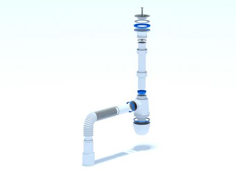 Сифон 1 1/4*40 Ani с гофрой 40*40*50 C1015 АНИ пласт