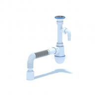 Сифон 1 1/4*40 Ani с носиком, с гофрой 40*50 C1310 АНИ пласт