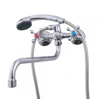 Смеситель для ванны и раковины 1/2 кер F2208 FRAP с шар перекл КРЕСТ, S излив, хром, латунь