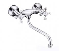 Смеситель для кухни настенный 1/2 кер F4608 FRAP Крест (нижний пов.излив, ХРОМ, силумин)