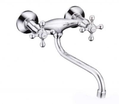 Смеситель для кухни настенный 1/2 кер F4608 FRAP Крест (нижний пов.излив, ХРОМ, силумин)