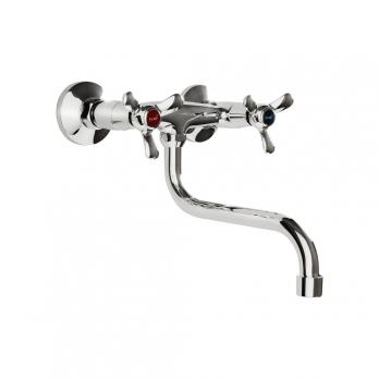 Смеситель для кухни настенный 1/2 кер F4612 FRAP Трилистник (нижний пов.излив, ХРОМ, силумин)