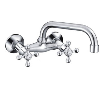 Смеситель для кухни настенный 1/2 кер F4708 FRAP Крест (верхний пов.излив, ХРОМ, силумин)