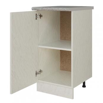 Стол разделочный 40 белый мрамор, столешница гранит пёстрый