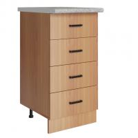 Стол разделочный 40 ольха (4 ящика), столешница гранит пёстрый