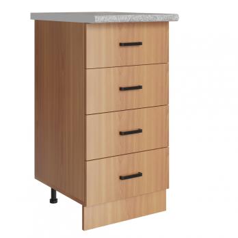 Стол разделочный 40 ольха (4 ящика), столешница гранит пёстрый