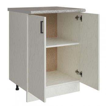 Стол разделочный 60 белый мрамор, столешница гранит пёстрый