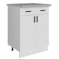 Стол разделочный 60 белый мрамор (2 ящика), столешница гранит пёстрый