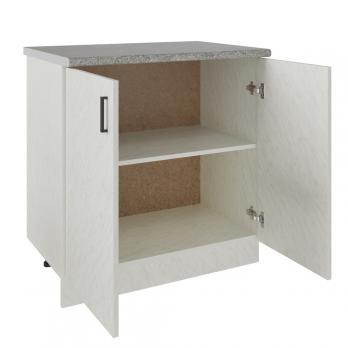 Стол разделочный 80 белый мрамор, столешница гранит пёстрый