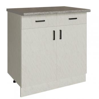 Стол разделочный 80 белый мрамор (2 ящика), столешница гранит пёстрый