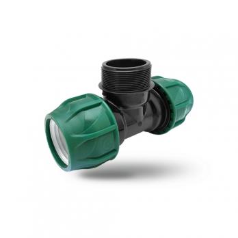 Тройник ПЭ с наруж. труб. резьбой 25х1/2''х25 (обж.) POELSAN GREEN