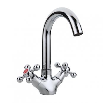 Смеситель для раковины 1/2 кер F1319 FRAP Крест (выс.пов.излив, п/шпильку, хром, силумин)