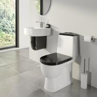 Унитаз-компакт "Best Comfort Black" (а/вспл,гор,ниж,2кн.Oliveira,черн дюро м/лифт,clip up) (S Luxe)