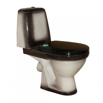 Унитаз-компакт "Премьер" черный (гориз, нижн, сид. полип., 2-кн.арм) (Rosa)