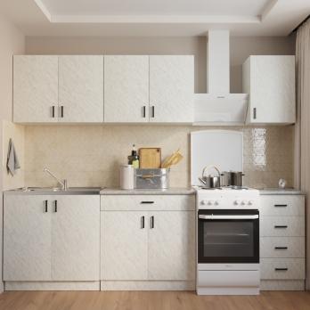 шкаф навесной кухонный с сушкой 50 белый мрамор