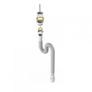 Гофросифон 1 1/2"*40/50 удлиненный F113-АК САНДЕСАНТ (1200мм)