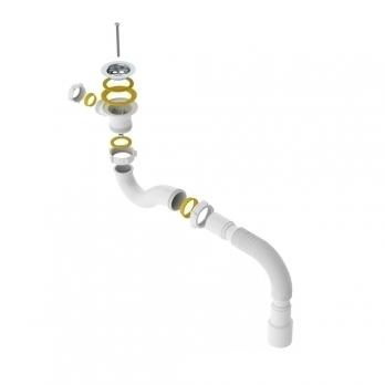 Сифон для душ.поддона 1 1/2*40 с гофро трубой 40*40/50 V120-АК САНДЕСАНТ