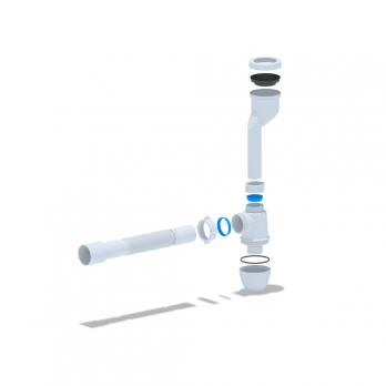 Сифон для писсуара выпуск 40-50 с гофрой 40*40/50 U0115 АНИ пласт