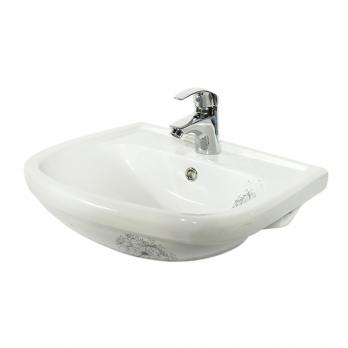 Раковина накладная "Альфана-52" белая ДЕКОР  одуванчик (ОК)