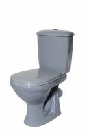 Унитаз-компакт "Суперкомпакт" серый (косой, нижн, сид, арм) (Ст.Оскол)