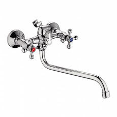 Смеситель для ванны и раковины 1/2 кер L2308 Ledeme КРЕСТ лит нос, латунь