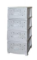Комод ДЕКОР 4 ярус АЖУР белый В95*Ш38*Г47