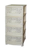 Комод ДЕКОР 4 ярус АЖУР слоновая кость В95*Ш38*Г47