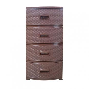 Комод ДЕКОР 4 ярус Ротанг коричневый В95*Ш38*Г47
