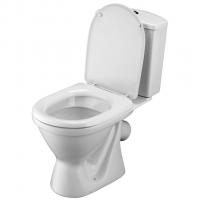 Унитаз-компакт "Алькор 2РА а/вспл полипропилен" (кос.вып,нижн.подв. 2-кн.арм Уклад, сид.) (Santek)