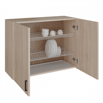 шкаф навесной кухонный с сушкой 80 венге светлое (дуб млечный)